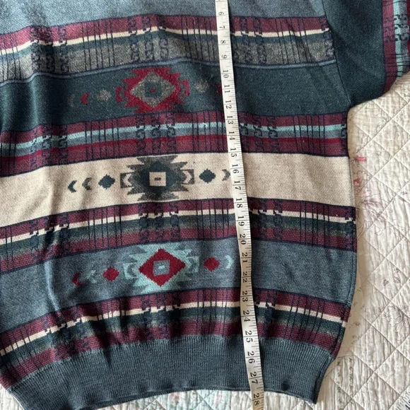 Vintage Men's Patterned Sweater - Multicolor Size XL - Picture 9 of 10